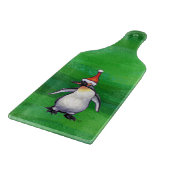Cute Penguin in Santa Hat over Green Snijplank (Hoek)