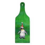 Cute Penguin in Santa Hat over Green Snijplank (Voorkant)