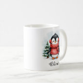 Cute Penguin in Sweater Custom Name Mug Koffiemok (Voorkant rechts)