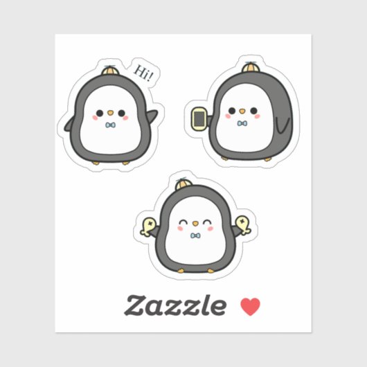Cute Penguin Kawaii Sticker Set (Vel)