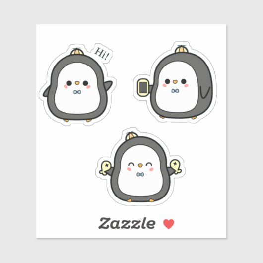 Cute Penguin Kawaii Sticker Set (Vel)