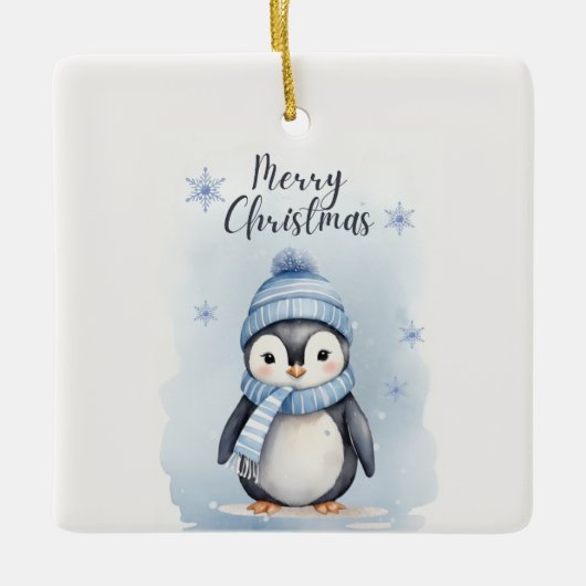 Cute Penguin Keramisch Ornament (Voorkant)