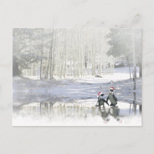 Cute Penguin-kerstBriefkaart Feestdagenkaart (Voorkant)