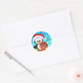 Cute Penguin-kerstcadeau-Sticker Ronde Sticker (Envelop)