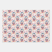 Cute Penguin Kerstfeestdag Inpakpapier Vel (Voorkant 3)