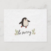 Cute Penguin-kerstgroet Aankondigingskaart (Voorkant)