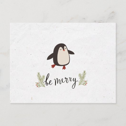 Cute Penguin-kerstgroet Aankondigingskaart (Voorkant)