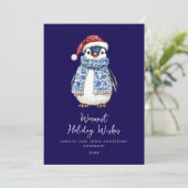 Cute Penguin-kerstkaart Feestdagenkaart (Staand voorkant)