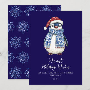 Cute Penguin-kerstkaart Feestdagenkaart