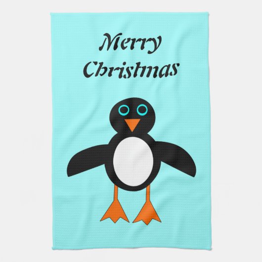 Cute Penguin -kerstkeuken Tow Theedoek (Verticaal)