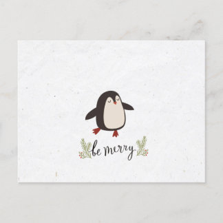 Cute Penguin Kerstmis Aankondigingskaart