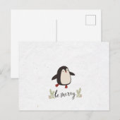 Cute Penguin Kerstmis Aankondigingskaart (Voorkant / Achterkant)