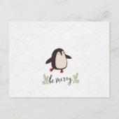 Cute Penguin Kerstmis Aankondigingskaart (Voorkant)