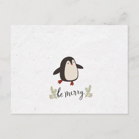 Cute Penguin Kerstmis Aankondigingskaart (Voorkant)