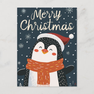 Cute Penguin Kerstmis Briefkaart