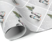 Cute Penguin Kerstmis Cadeaupapier (Rol Hoek)