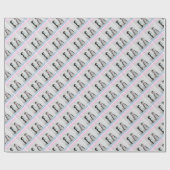 Cute Penguin Kerstmis Cadeaupapier (Vlak)