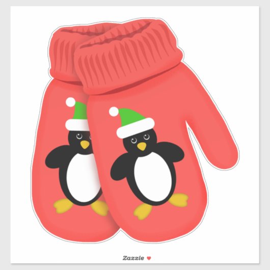 Cute Penguin | Kerstmis | Groot Sticker (Vel)
