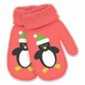 Cute Penguin | Kerstmis | Groot Sticker (Voorkant)