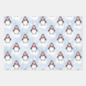 Cute Penguin Kerstmis Inpakpapier Vel (Voorkant 3)