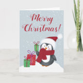 Cute Penguin Kerstmis Kaart (Voorkant)