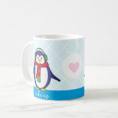 Cute Penguin Kerstmis met jouw naam Koffiemok (Voorkant links)