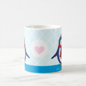 Cute Penguin Kerstmis met jouw naam Koffiemok (Center)