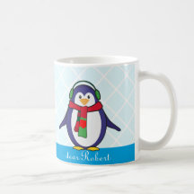 Cute Penguin Kerstmis met jouw naam