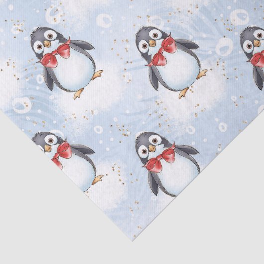 Cute Penguin Kerstmis Tissuepapier (Detail)