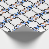 Cute Penguin-kerstpapier Cadeaupapier (Hoek)