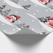 Cute Penguin-kerstpatroon Cadeaupapier (Hoek)