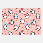 Cute Penguin-kerstpatroon Inpakpapier Vel (Voorkant 2)