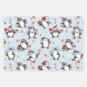 Cute Penguin-kerstpatroon Inpakpapier Vel (Voorkant)
