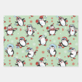 Cute Penguin-kerstpatroon Inpakpapier Vel (Voorkant 3)