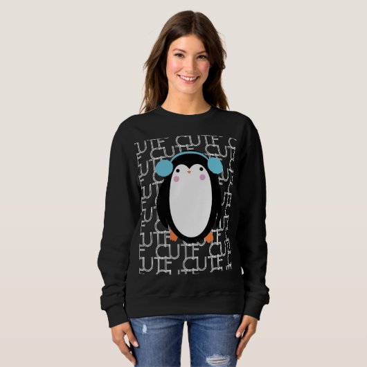 Cute Penguin Kerstsnowflake Winter Trui (Voorkant volledig)