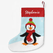 Cute Penguin kerststaart Stocking Kleine Kerstsok (Achterkant)