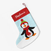 Cute Penguin kerststaart Stocking Kleine Kerstsok (Achterkant (Hangend))