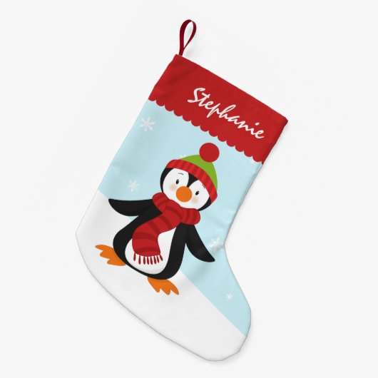 Cute Penguin kerststaart Stocking Kleine Kerstsok (Voorkant (Hangend))