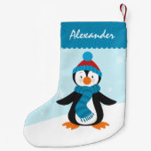 Cute Penguin kerststaart Stocking Kleine Kerstsok (Achterkant)