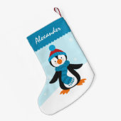 Cute Penguin kerststaart Stocking Kleine Kerstsok (Achterkant (Hangend))