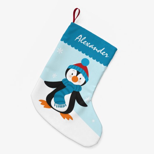 Cute Penguin kerststaart Stocking Kleine Kerstsok (Voorkant (Hangend))