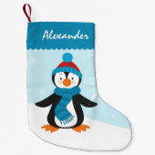 Cute Penguin kerststaart Stocking Kleine Kerstsok (Voorkant)