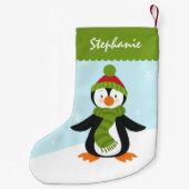 Cute Penguin kerststaart Stocking Kleine Kerstsok (Achterkant)