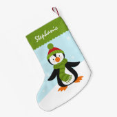 Cute Penguin kerststaart Stocking Kleine Kerstsok (Achterkant (Hangend))