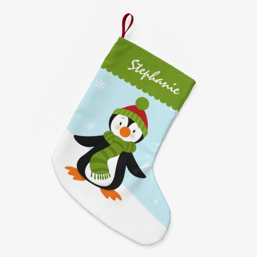Cute Penguin kerststaart Stocking Kleine Kerstsok (Voorkant (Hangend))