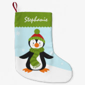 Cute Penguin kerststaart Stocking Kleine Kerstsok (Voorkant)