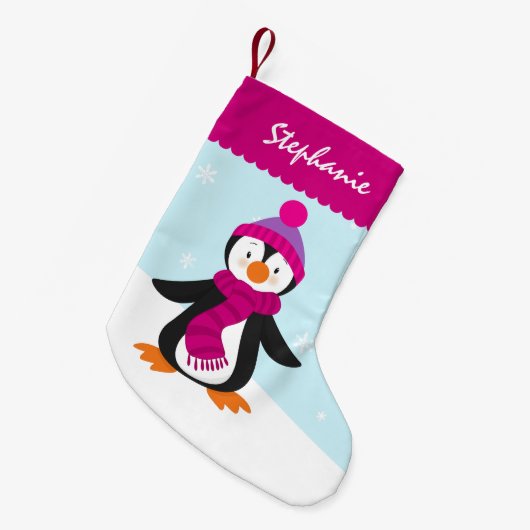 Cute Penguin kerststaart Stocking Kleine Kerstsok (Voorkant (Hangend))