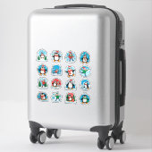 Cute Penguin Kerststicker Leuk Cadeauset ✨ Sticker (Koffer)