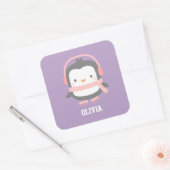 Cute Penguin-kerstvullers voor meisjes Vierkante Sticker (Envelop)
