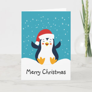 Cute Penguin-kerstWenskaart Kaart